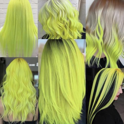 Lime Green Hair Extensions Clip in Synthetic Color Hairpieces 14PCS - Image 6