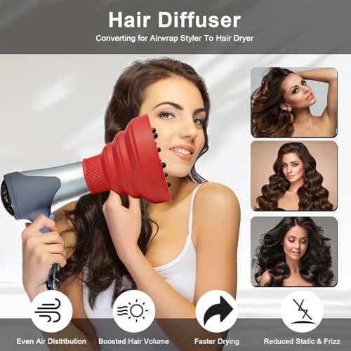 Universal Collapsible Hair Dryer Diffuser Attachment-Foldable Portable Travel and Easy Storage Hair Diffuser Fit Most Hair Dryers with Nozzle Diameter D-1.575Inch to 1.968 Inch (4-5cm)- Red - Image 5