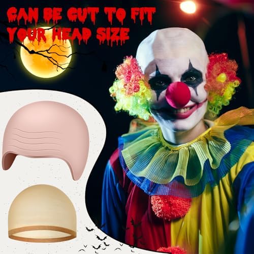 NACHLYNN 2/4/6/ Pcs Halloween Bald Cap for Adult Makeup Latex Bald Caps Nylon Bald Wig Cap Costume for Halloween Party Men - Image 5