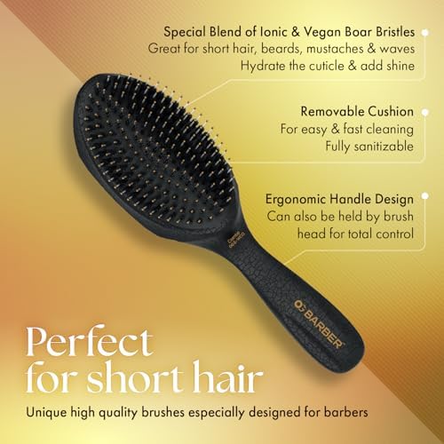 Olivia Garden Barber Wave Brush Collection – Vegan Boar & Combo Bristle Variations, Palm, Tunnel, Fade Brushes - Image 2