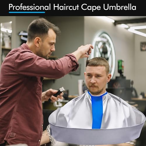 Hair Cutting Haircut Cape, Haircut Cape Apron Waterproof Hair Cloak Umbrella Capes for Adults, Barber Cape with 1PCS Black Comb - Image 5