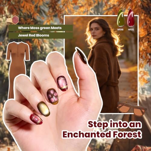 Beetles Cat Eye Gel Nail Polish Set, 20 Colors Magnetic Fall Gel Polish Kit - Image 5
