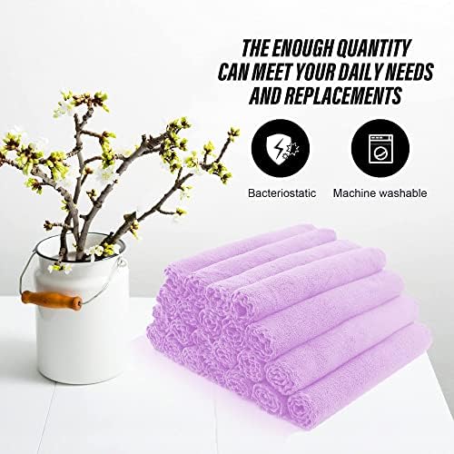 MOONQUEEN Ultra Soft Premium Washcloths Set - 12 x 12 inches - 72 Pack - Quick Drying - Highly Absorbent Coral Velvet Bathroom Wash Clothes (Purple) - Image 5