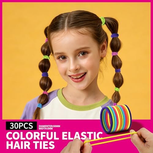 Teenitor Colorful Hair Accessories Kit for Woman Girls 500pcs Elastic Hair Bands 30pcs Ponytail Holders, Seamless Thick Hair Bands, 40pcs Bobby Pins Colorful - Image 3