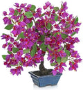 Briful Artificial Bougainvillea Tree in Blue Pot 18.5" Tall Faux Bougainvillea Floral Tree Tropical Silk Fake Bougainvillea Plant for Home Office Living Room Table Décor(Purple) by Briful