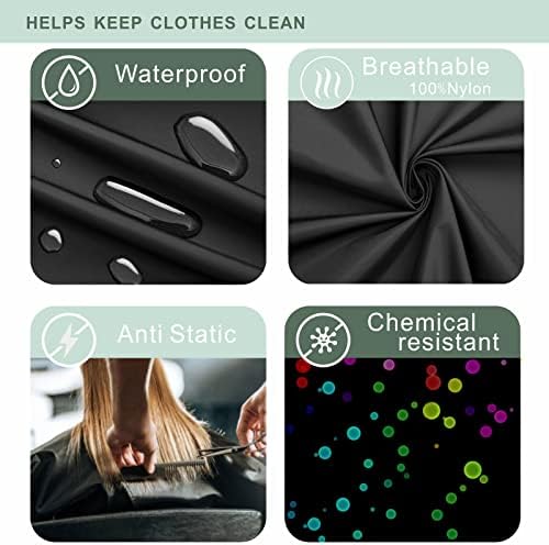 izzycka Professional Barber Cape With Armholes - Hands Free All Purpose 64"x56" Large Waterproof Salon Capes for Hair Stylist - Nylon Hair Cutting Cape For Hair Dye, Hair Color,Haircut - Black - Image 5