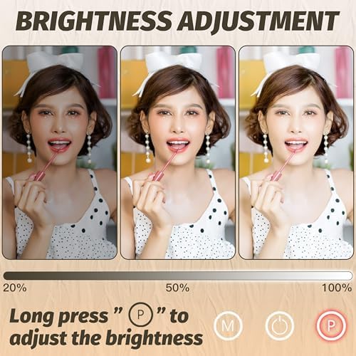 FENNIO Vanity Mirror with Lights 17''x13'' Makeup Mirror with Lights,Vanity Mirror Touch Screen with 3-Color Lighting,Dimmable,for Vanity Desk Tabletop White - Image 3