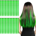 Kyerivs 24PCS Green Accessories Colored Clip in Hair Extensions for Girls 20Inch Rainbow Straight Synthetic Hairpieces for Girls Party Highlights Colorful Hair Halloween Gifts for Women Easter Gifts by Kyerivs