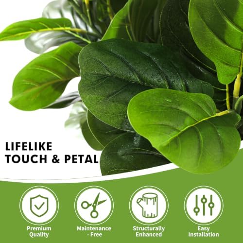 6FT Artificial Fiddle Leaf Fig Tree, Faux Plant - Image 5