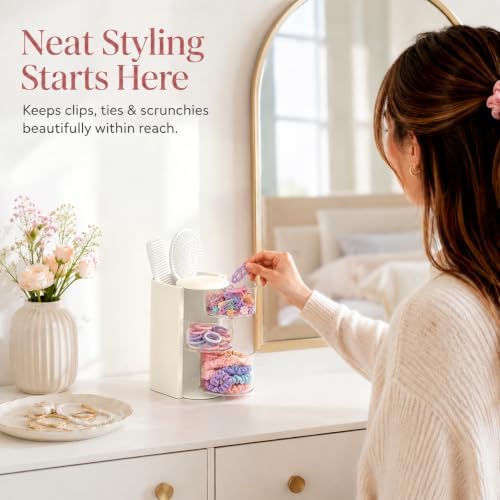 Hair Accessories Organizer, 3-Layer Rotatable Storage Box for Hair Clips - Image 5