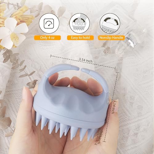 Sndyi 2 PCS Scalp Massager Shampoo Brush, Scalp Scrubber with Soft Silicone Bristles, Scalp Exfoliator for Dandruff Removal, Scalp Massager for Hair Growth, Wet Dry Hair Brush for Scalp Care - Image 3