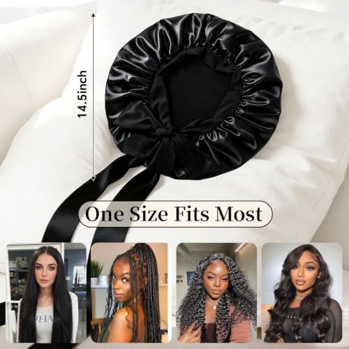 Silk Bonnet for Sleeping Women Satin Cap Reduce Frizz & Hair Breakage - Image 3