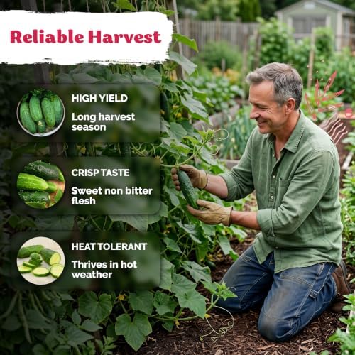 250 Marketmore 76 Cucumber Heirloom Vegetable Seeds, Cucumis Sativus - Image 4