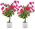 2 Pack 30" Artificial Bougainvillea Trees in Pots, Pink Flowers by ICEYBLOOMS