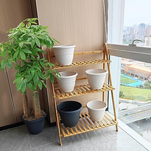 RooTrimmer 5 Pack 10 Inch Plant Pots for Indoor Outdoor,Plastic Floor Planters with Drainage Holes,Lightweight Flower Pots for Home,Patio & Garden(White) - Image 5