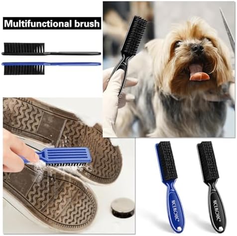 NICEMOVIC 10 Pcs Barber Clipper Cleaning Brush, Barber Accessories Supplies, Blade Trimmer Cleaning Mini Brush Bulk Set Duster Manicure Nylon Brush Hair Styling Tool (Black&Blue) - Image 6