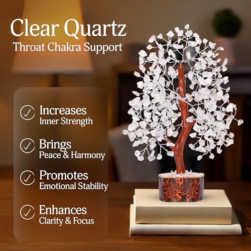 YATSKIA Clear Quartz Tree of Life Crystal Bonsai, Unique Gifts for Women, Sister & Friends, Handmade Crystal Tree, Boho Home, Room & Office Desk Decor, Birthday Gifts - Image 3