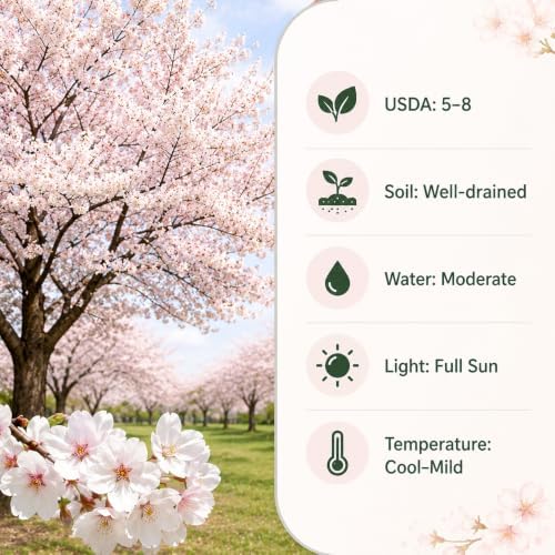 Set 2 Cherry Blossom Trees for Planting, Hardy Ornamental Flowering Cherry Tree in Home Garden, 5-10 Inch Tall, 2.5 Inch Pot, Dormant in Winter - Image 5