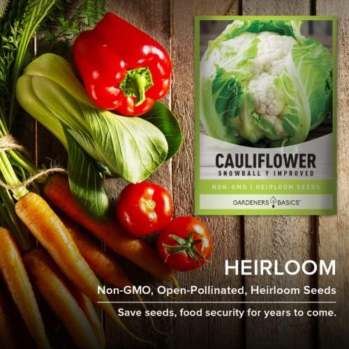 Gardeners Basics Cauliflower Seeds for Planting - (Snowball Y Improved) is A Great Heirloom, Non-GMO Vegetable Variety, 1 Gram Seeds Great for Outdoor Spring, Winter and Fall Gardening - Image 5