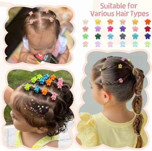 CÉLLOT 96 Pieces Little Baby Girls Hair Bangs Mini Hair Claw Clip Hair Pin Hair Accessories Clips for Girls,Teens, Kids, Toddlers Children(with Plastic Organizer Box) - Image 3