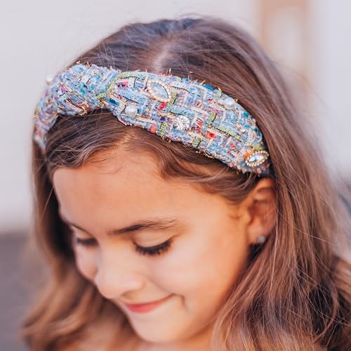 FROG SAC Knot Headband for Girls, Knotted Headbands for Toddler Kids, Rainbow Beaded Unicorn Hair Accessories, Halloween Christmas Stocking Easter Basket Stuffers (Blue Multicolor) - Image 6
