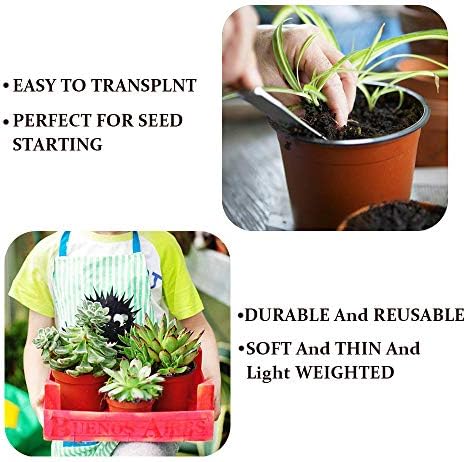 Baaxxango 100 Pcs 3.5 Inch Plastic Seedlings Plants,Nursery Pots,Seed Starting Pot for Succulents, Seedlings, Cuttings, Transplanting - Image 5