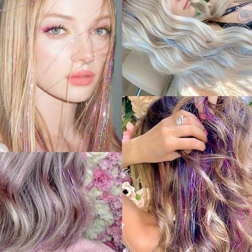 Hair Tinsel Kit for Girls Women Fairy Glitter Tinsel Hair Extensions - Image 6