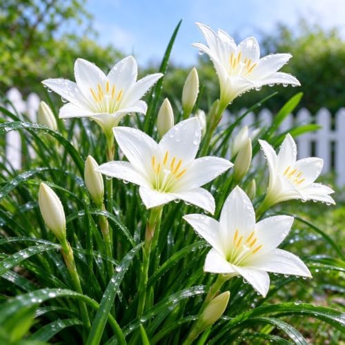 Rain Lily Bulbs, Zephyranthes, Decorative Perennial Flower Bulbs for Home, Landscape & Garden Ornament, Easy to Grow，C：10Bulbs by Unknown