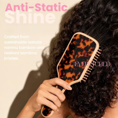 Bamboo Hair Brush with Double-Sided Marble Acetate - Image 3