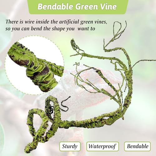 Fake Reptile Plants for Tank, Bendable Snake Climbing Vines - Image 5
