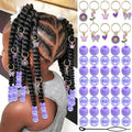 NAISKA 50PCS Purple Beads for Hair Multi-styles Hair Jewelry for Braids by NAISKA