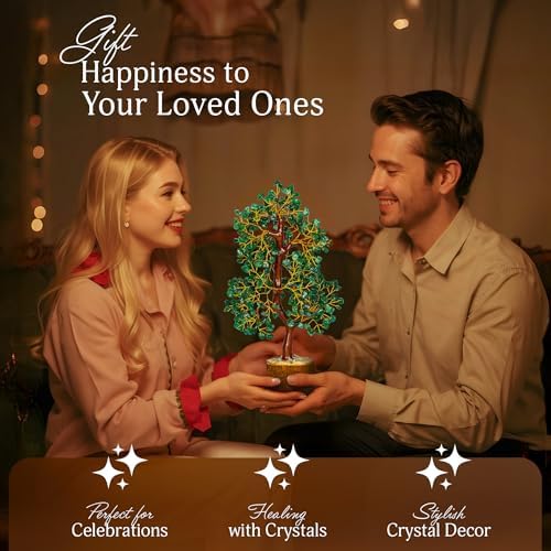 YATSKIA Green Aventurine Crystal Tree, Birthday Gifts for Women, Mom & Friends, Handmade Gem Tree of Life, Boho Room, Shelf & Office Desk Decor, House Warming Gifts - Image 5