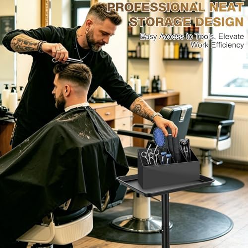 NICEMOVIC Barber Scissors Holder Box, Barber Accessories Barber Supplies, Professional Salon Hairdressing Scissors Rack Holder Storage Organizer for Hairstyling Combs Clips Brushes (Large Black) - Image 6