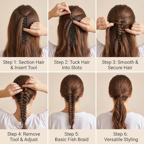 3Pcs French Plait Hair Braiding Tool French Hair Styling Clip Hair Braiding Tool Hair Styling Tool for DIY Hair Accessories(Black) - Image 5