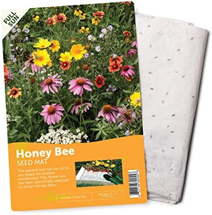 Seed Mat - Easy to Plant and Grow Garden Seeds - Creates Fragrant, Vibrant Flower Garden (Honeybee Garden) by BloomingBulb