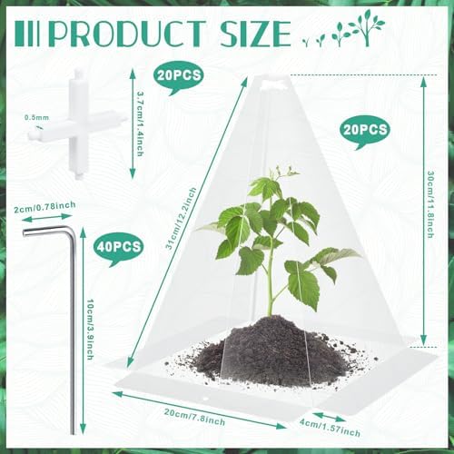 20 Packs 12"x 8" Garden Cloches for Plants,Plant Protectors from Animals - Image 2