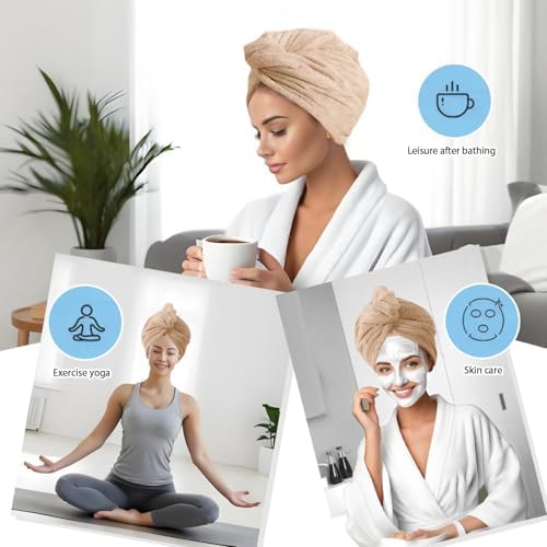 Microfiber Hair Drying Towel Wrap,Hair Turbans Towel for Wet Hair - Image 5