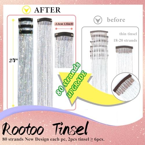 Hair Tinsel Clip in Silver Fairy Hair Tinsel Kit - Image 2