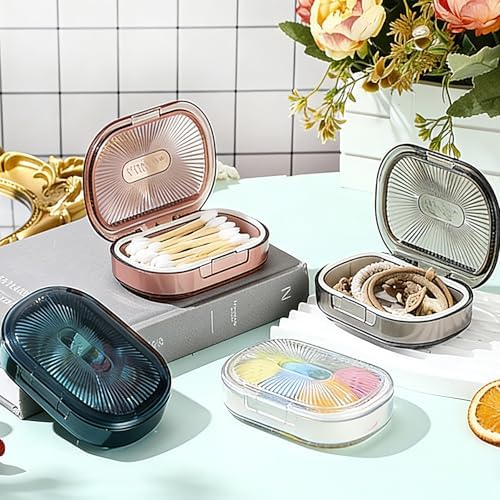 6 Pcs Travel Swab Container with Lid,6 Colors, 3.9 X 2.76 Inch - Image 2