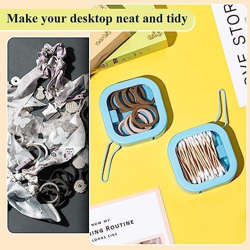 2 Pack Portable Hair Tie Organizer Travel, Small Hair Tie Container, Blue - Image 5