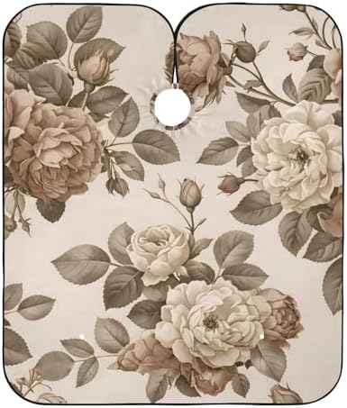ALAZA Retro Style Rose Floral Barber Cape for Men Women, Waterproof Haircut Apron Beard Shaving Bib Hair Cutting Cloth 55 x 65 Inch by ALAZA