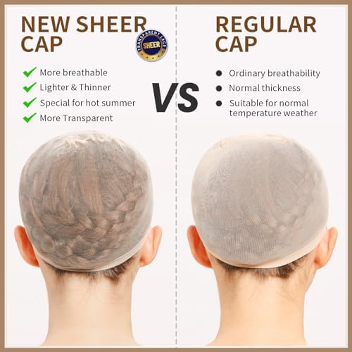 Teenitor 20PCS Wig Caps, Stretchy Thin and Transparent Wig Cap, Breathable Wig Cap for Lace Front Wig, Invisible Stocking Caps for Wigs, Bald Cap for Wig, Beige - Image 2