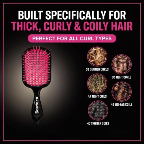 Bautero Detangling Brush for Curly Hair – Detangler Brush for Thick 4C Hair - Image 2