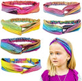 FROG SAC 6 Mermaid Knotted Headbands For Girls, Little Girl Hair Accessories, Kids Knot Headwraps, Criss Cross Tie Dye Head Bands, Metallic Rainbow Turban Hair Bands by FROGSAC