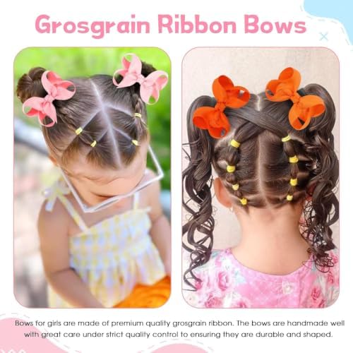 Oaoleer 40 Colors 3" Hair Bow Clips for Girls Tolddler Hair Accessories - Image 4