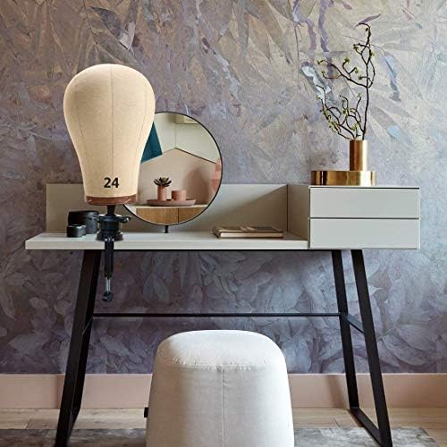 22.5 Inch Wig Head Cork Canvas Block Mannequin With Stand for Making Wigs - Image 6