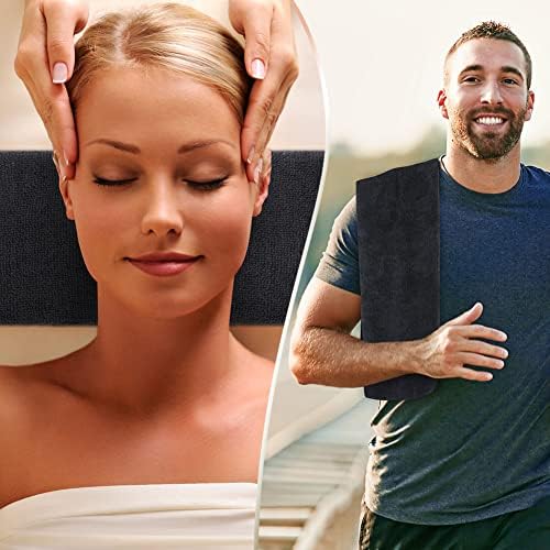 Orighty Salon Towels, 12 Pack Black Microfiber Hair Towel (16 x 29 Inch) - Image 6