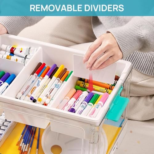 Vtopmart 24 QT Clear Storage Box with Tray & Dividers, 1 Pack–Basic - Image 3