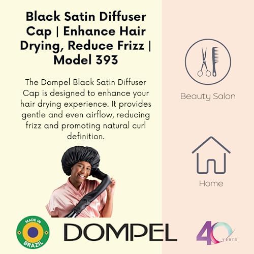 Dompel Black Satin Diffuser Cap | Enhance Hair Drying, Reduce Frizz | Model 393 (2 PCS) - Image 5