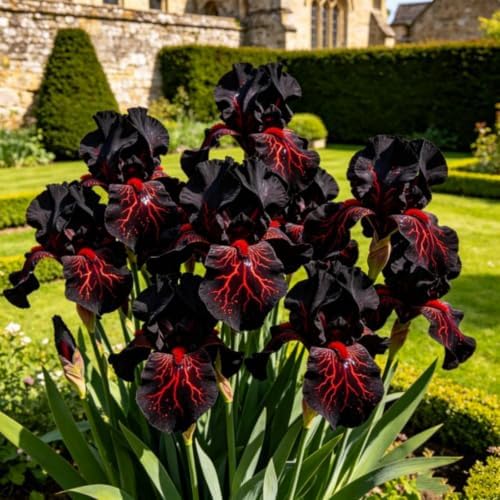Pretty Bearded Iris, Reblooming German Iris, Color Mix, Fresh Root, Rhizome, Plant, Simple to Grow l (4bulbs)，N by Unknown